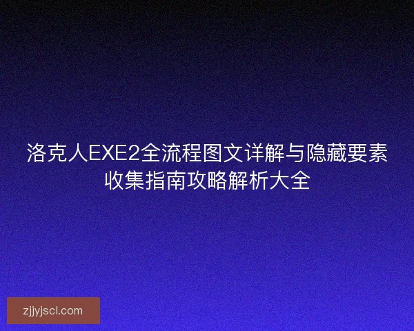 洛克人EXE2全流程图文详解与隐藏要素收集指南攻略解析大全